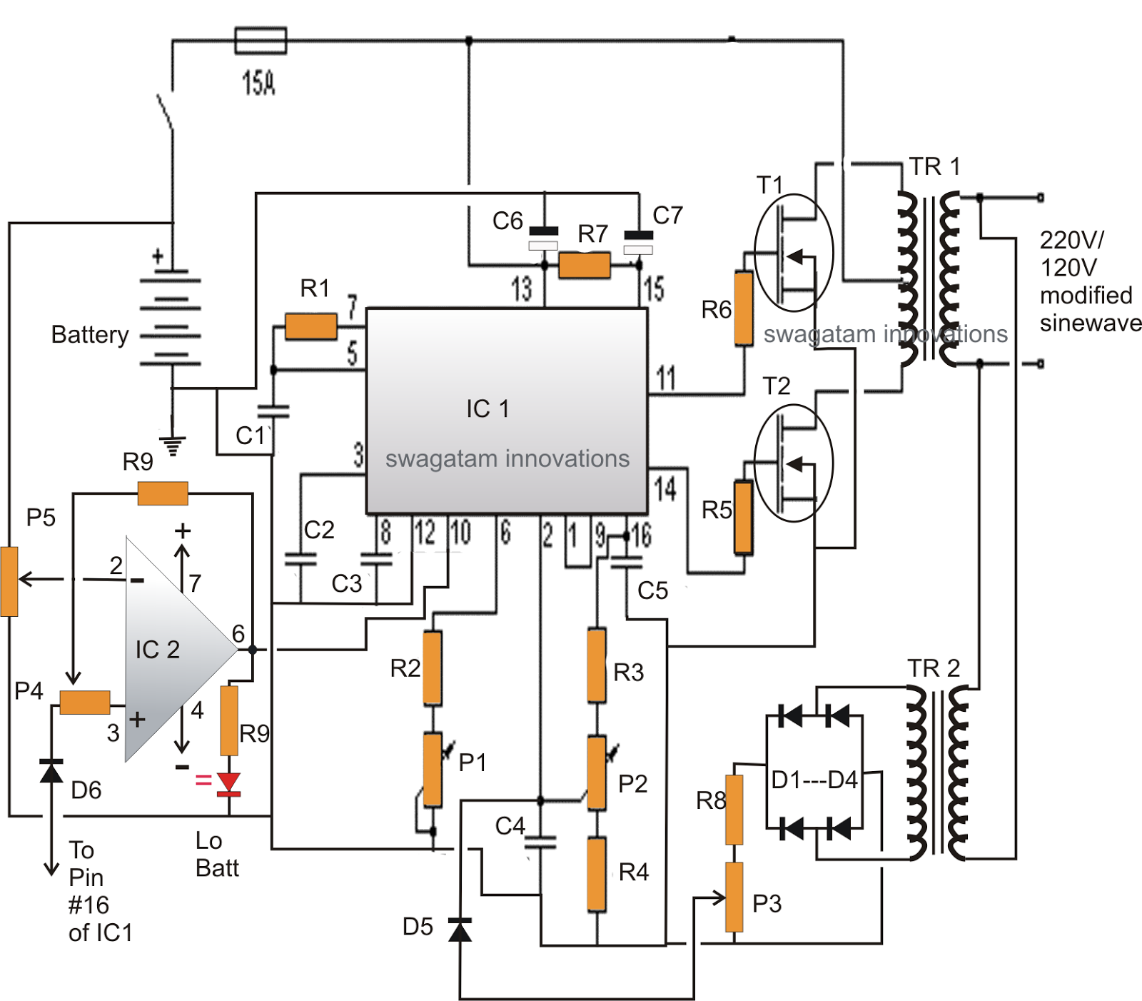 Schematic Diagram Inverter 12v