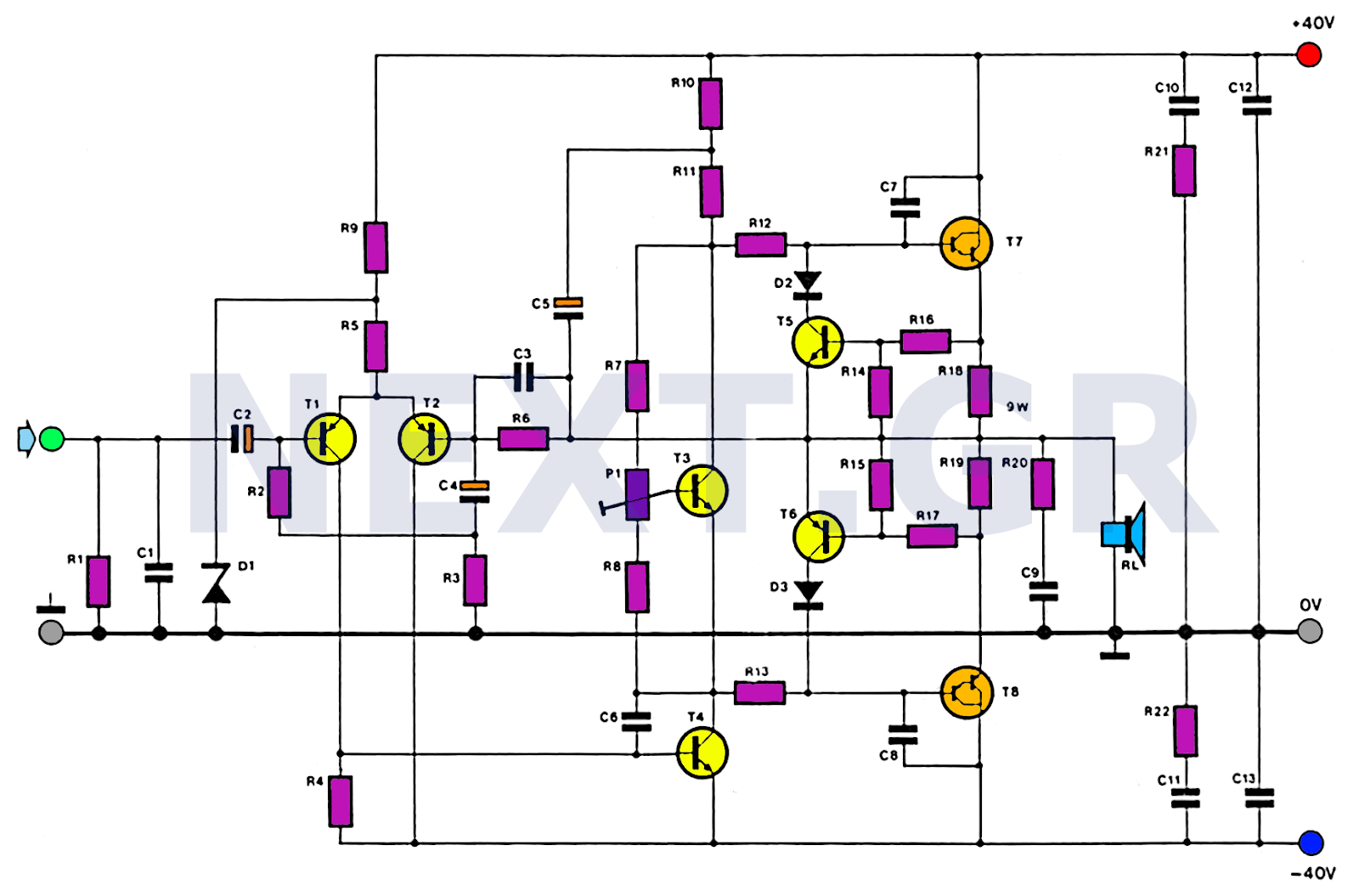 Schematic Diagram Amplifier Circuit