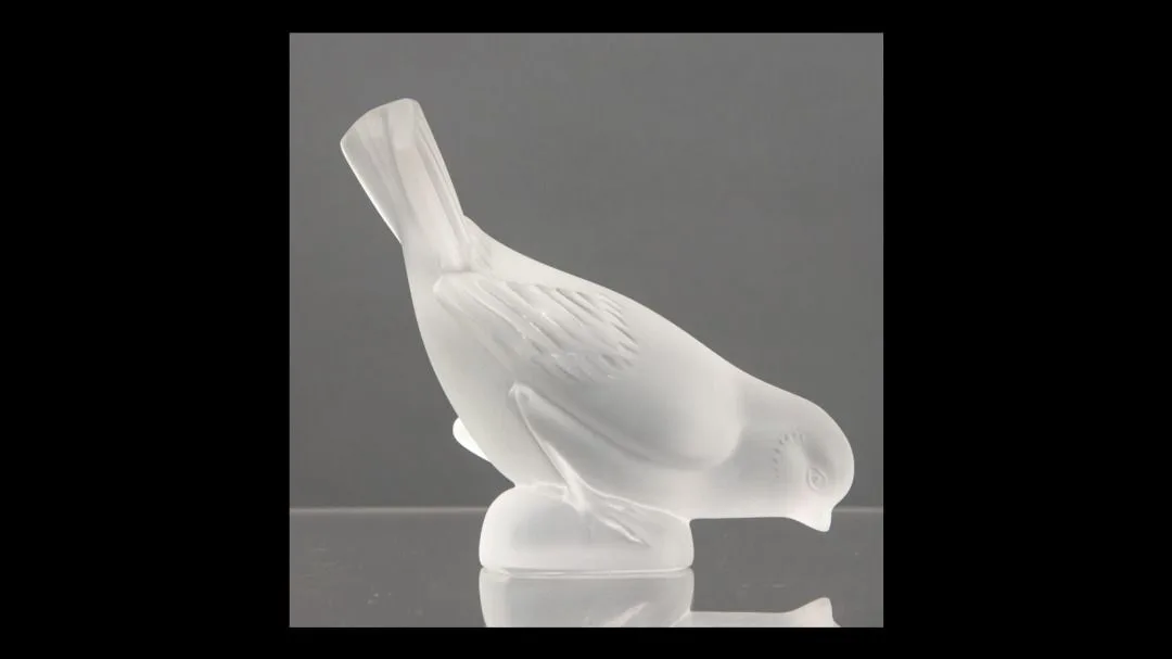 00216 Rene Lalique Signed Crystal Paperweight Sparrow Bird Furniture Home Living Home Decor