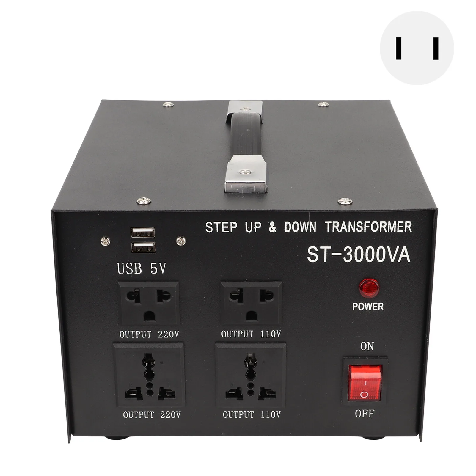หม้อแปลงไฟฟ้ากระแสสลับ110V ถึง220V ก้าวขึ้น220V ถึง110V ตัวแปลงแรงดันกระแสงตรงปรับอินพุตได้