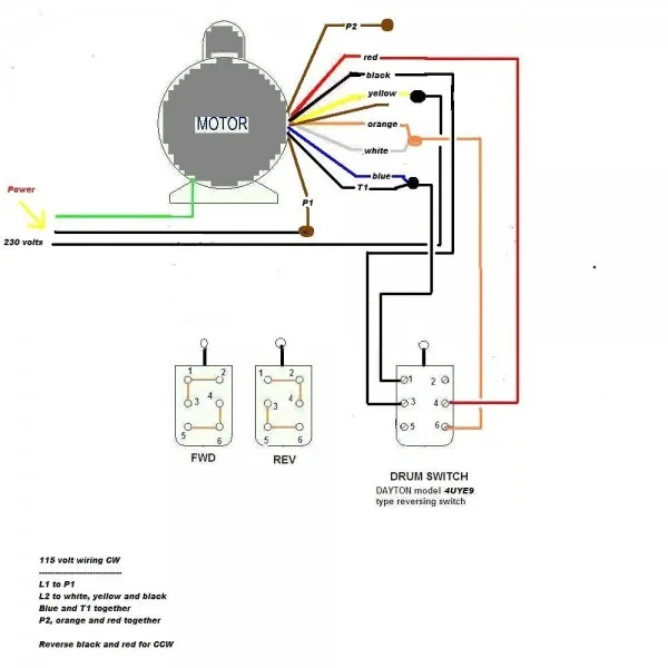 115 230 Volt Wiring Diagram Schematic