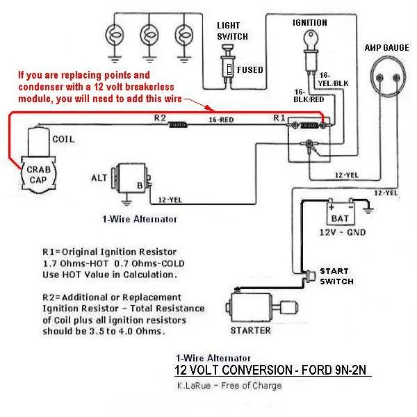 12 Volt Wiring Diagram For 8N Ford Tractor