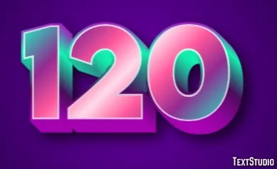 120 Purple Green And Pink 3D Text Effect Generator