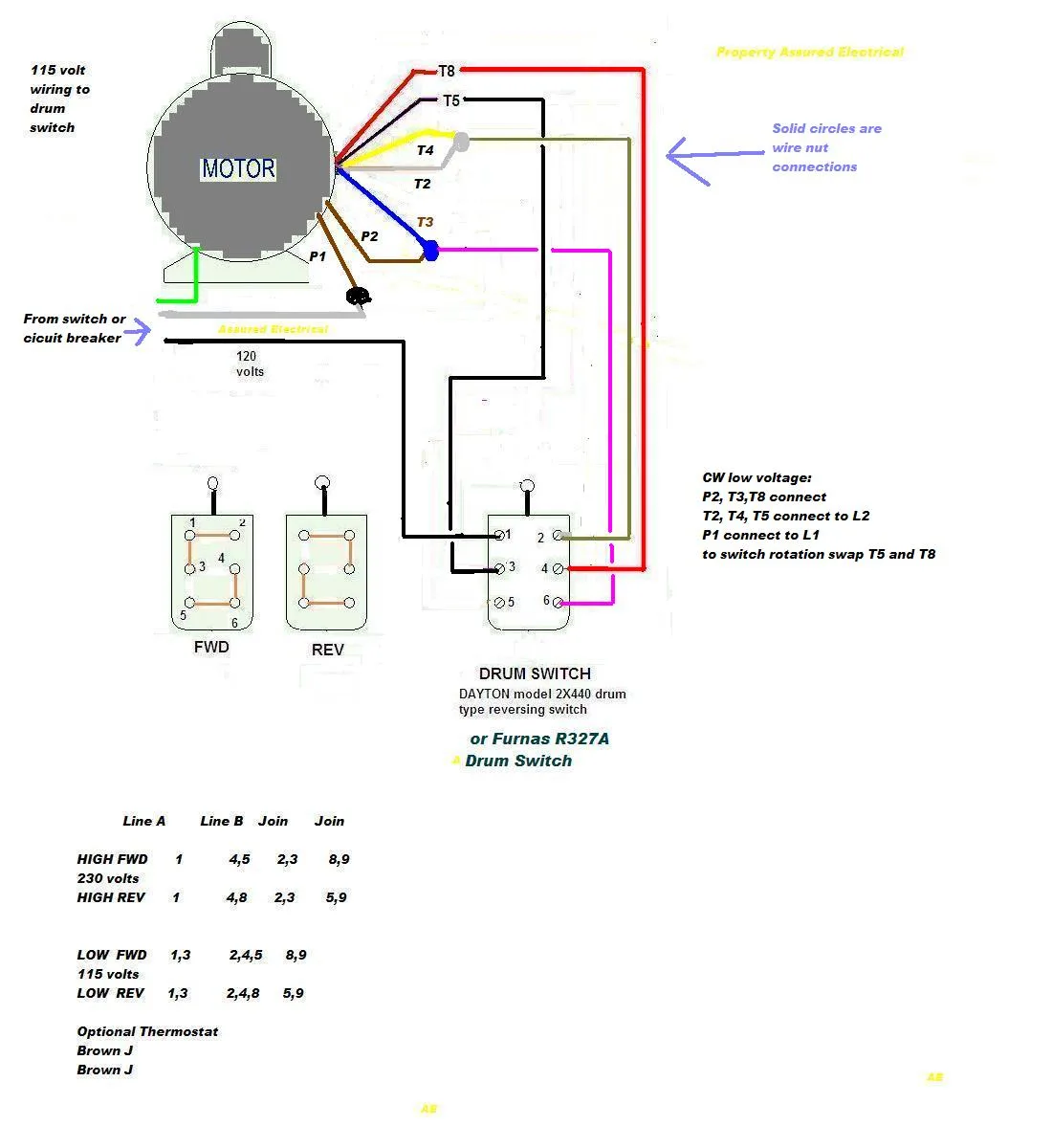 120 Volt Reversible Motor Wiring