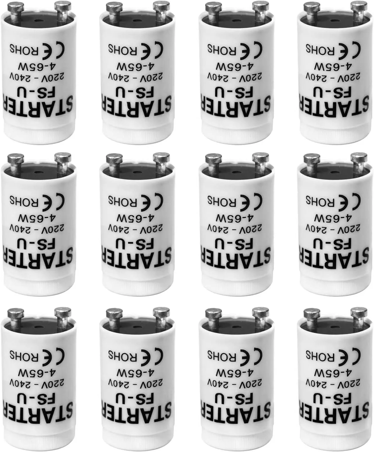 12Pcs Fluorescent Light Starter 4 65W Starter For Fluorescent Light 220 240V Fluorescent Light