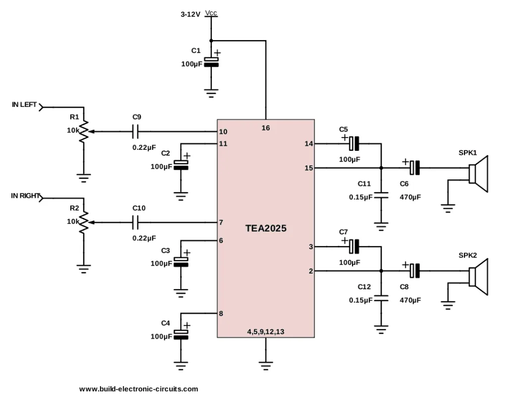 12V 2 1 Amplifier Circuit Diagram