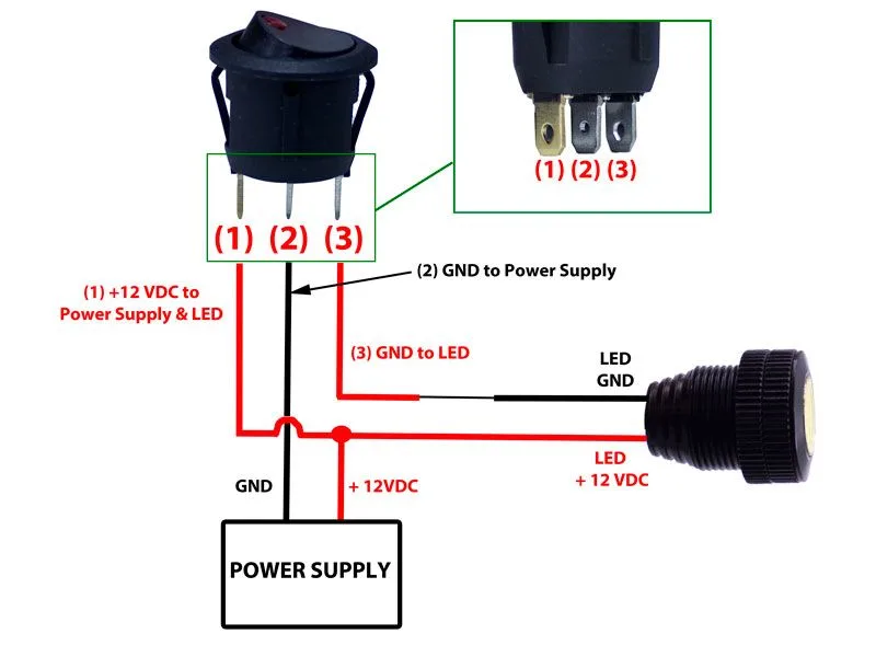12V Lighted Switch Wiring