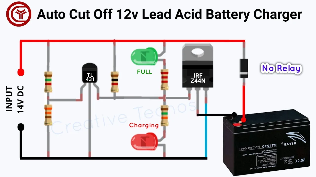 12Vdc Battery Charger Circuit Diagram