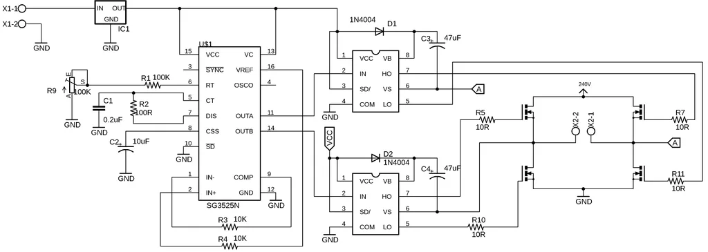 12Vdc To 220Vac Inverter Circuit Diagram