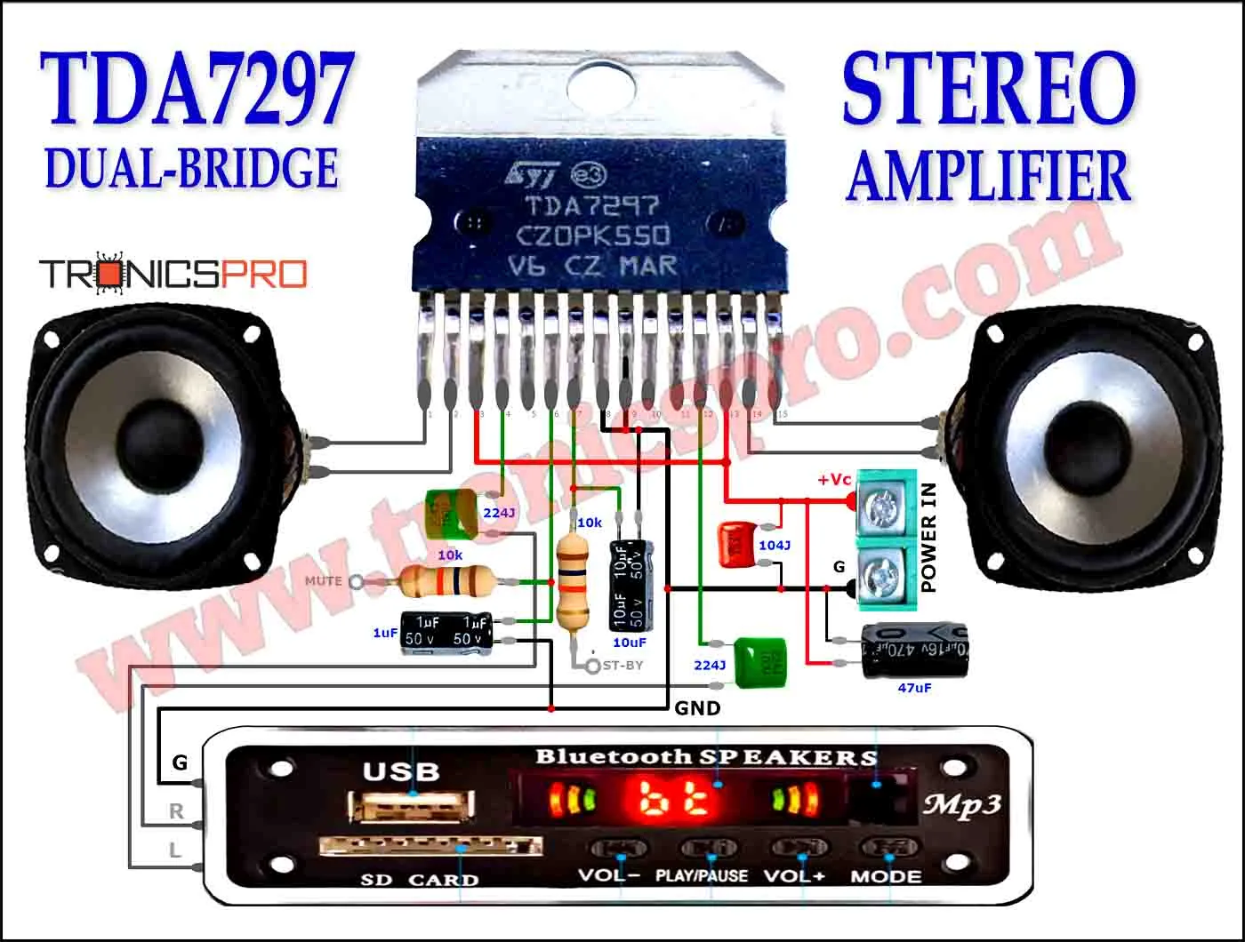 150W Hifi Amplifier Circuit 2Sc2922 2Sa1216 Tronicspro