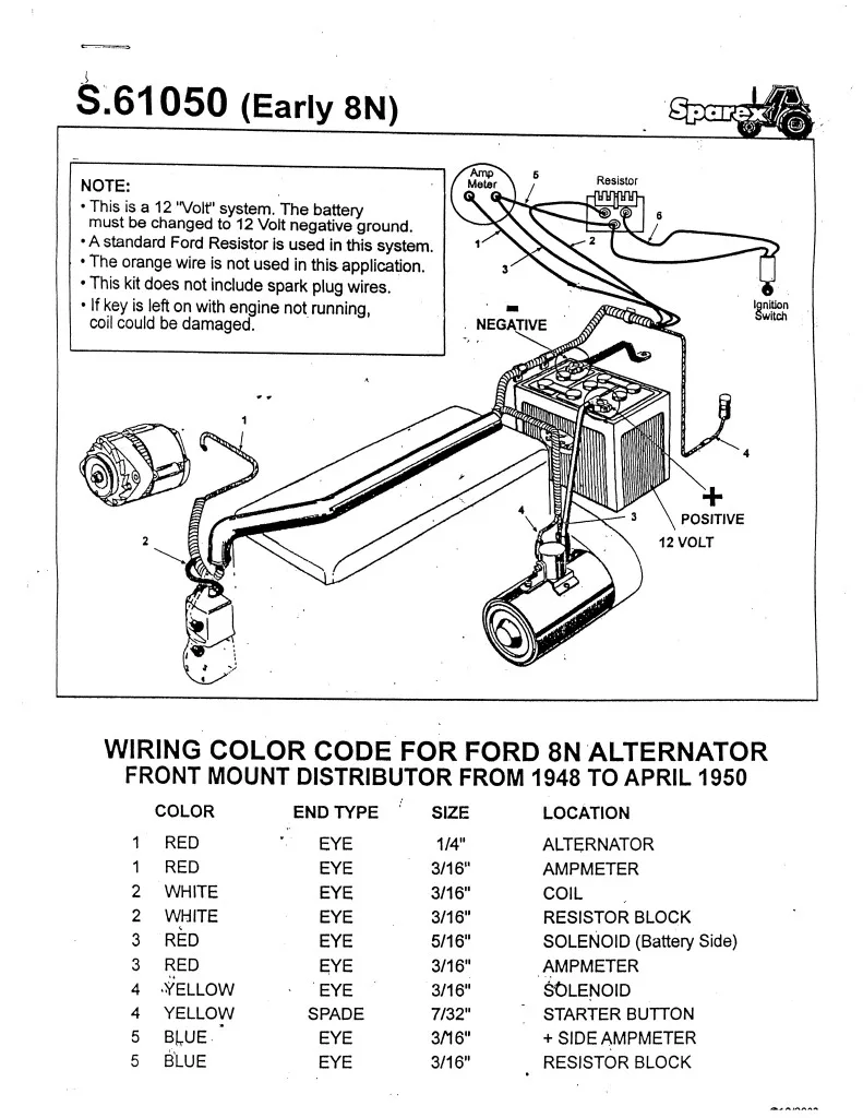 1948 Ford 8N Tractor Wiring Diagram