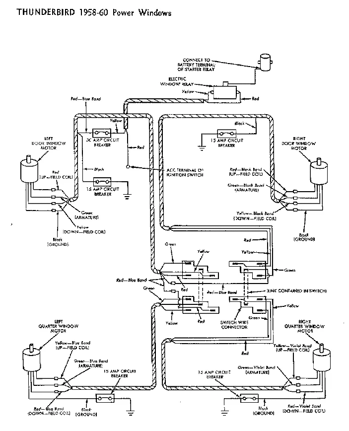 1957 Thunderbird Power Window Wiring Diagram