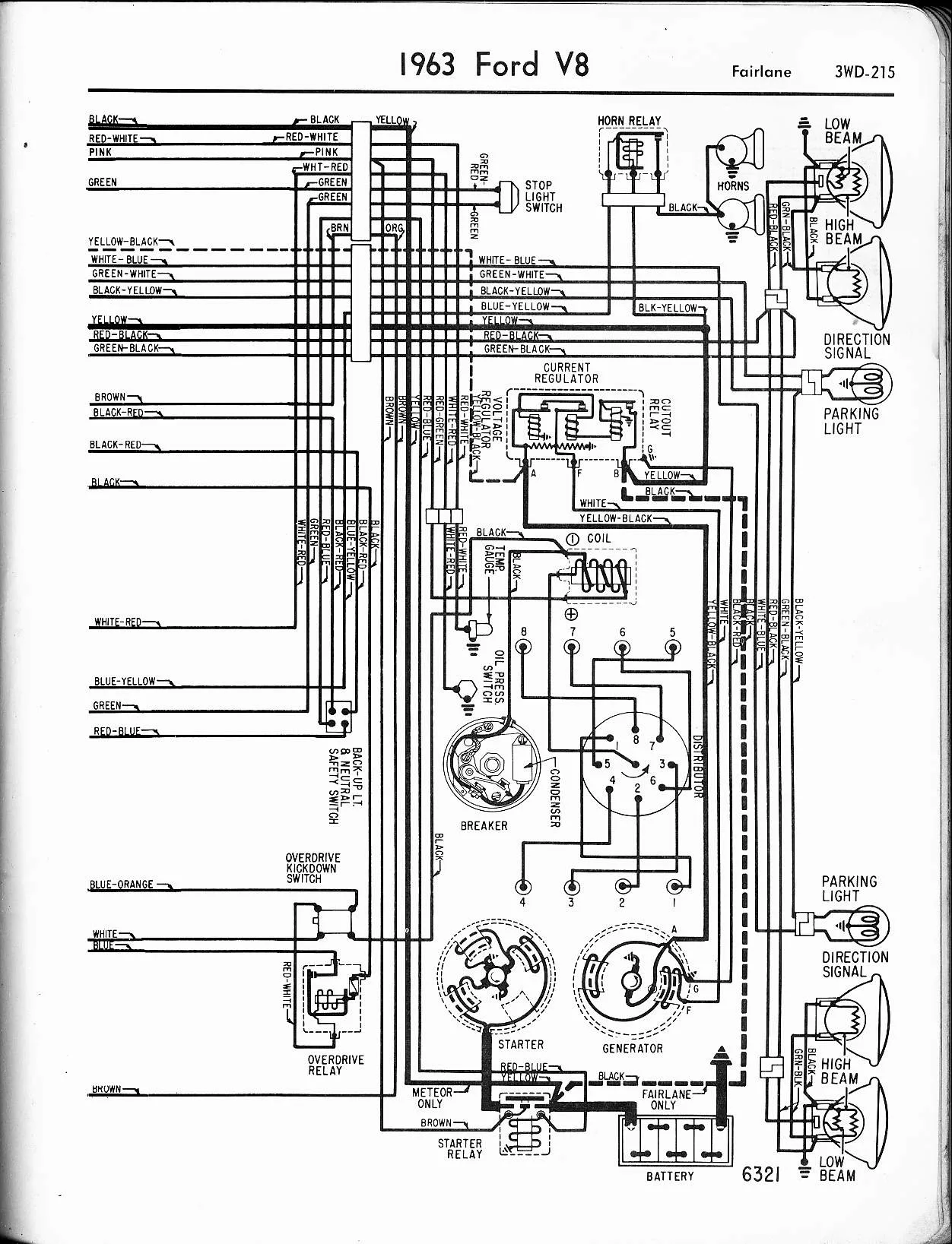 1966 Ford Fairlane Wiring Diagram Reprint