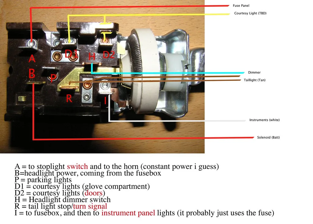 1966 Mustang Headlightdimmer Switch Wiring Diagram