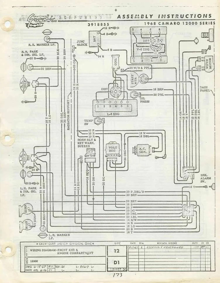 1967 Camaro Engine Wiring Harness Diagram