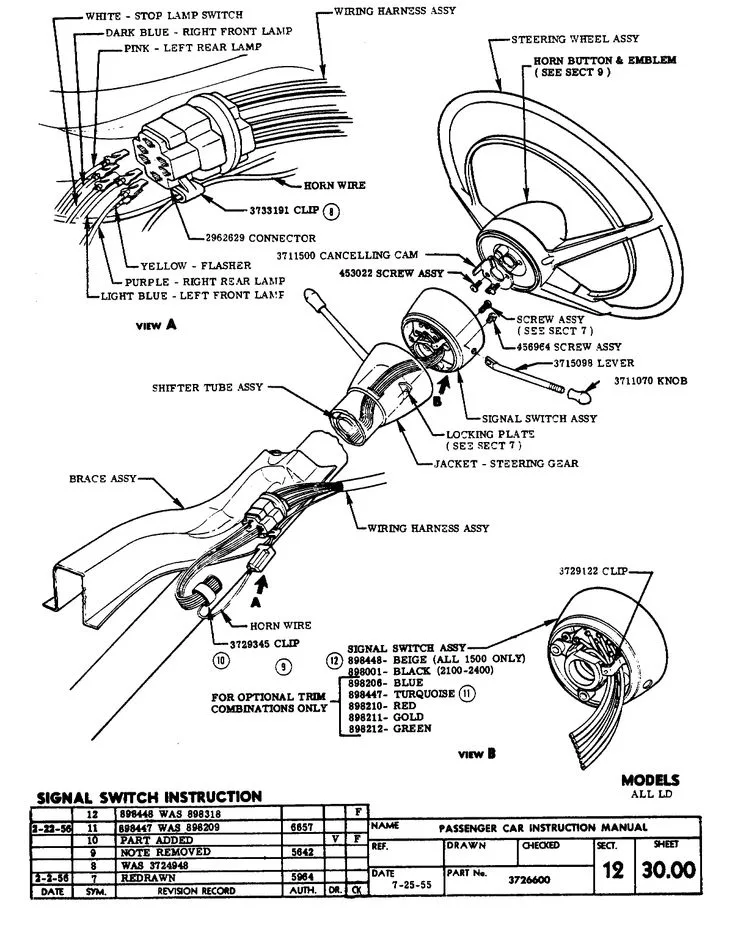 1967 Camaro Turn Signal Switch Wiring Diagram