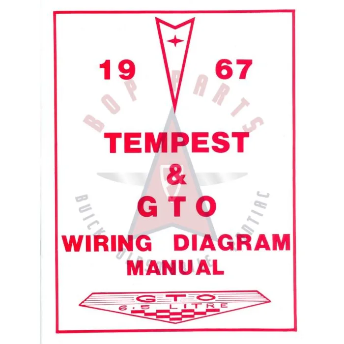1967 Pontiac Gto Tempest And Lemans Wiring Diagram Manual Printed Booklet