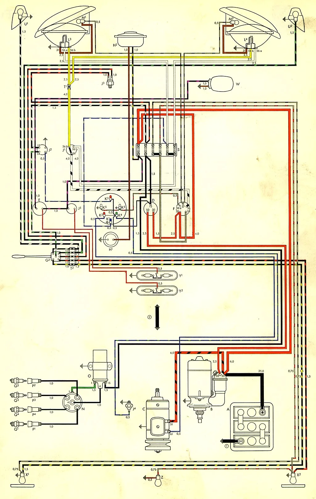 1970 Volkswagen Bus Wiring Schematic