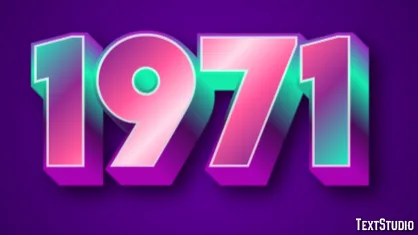 1971 Text Effect And Logo Design Number