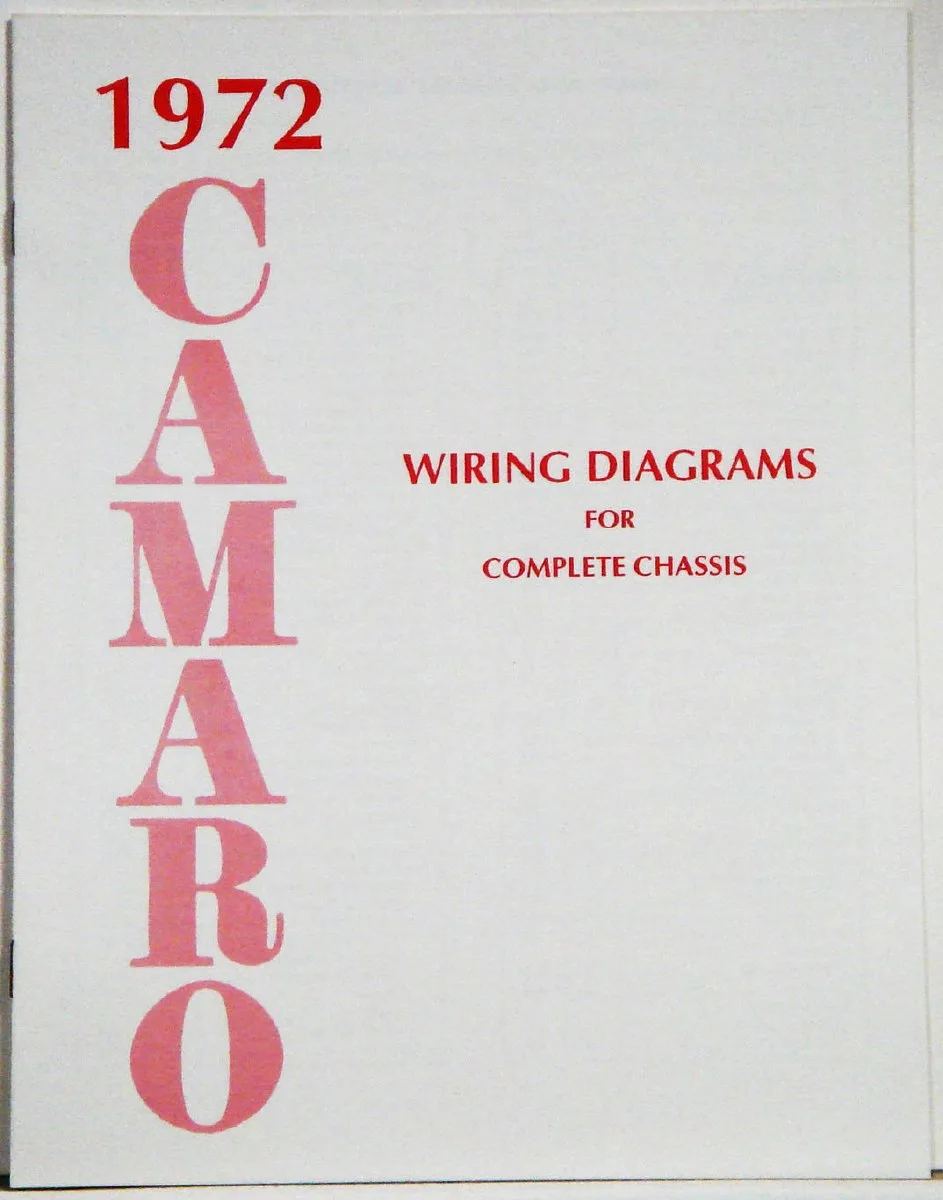1972 Camaro Factory Wiring Diagram Manual 1967 1968 1969 Camaro Parts Nos Rare