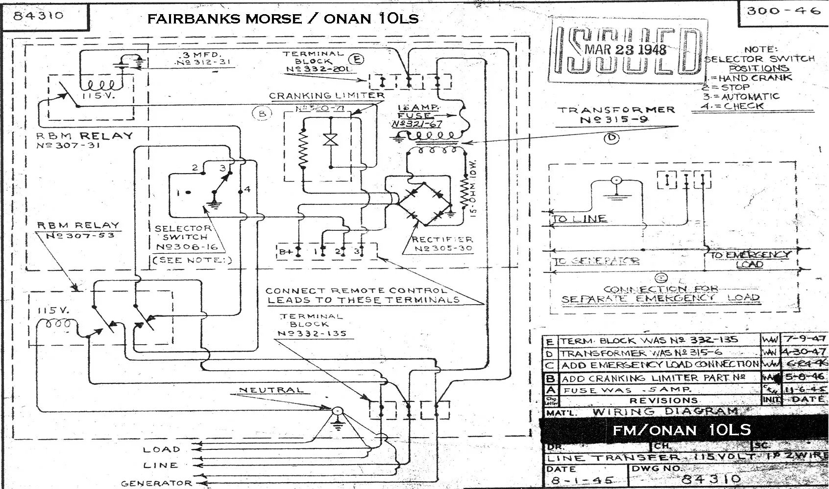 1973 Onan Generator Wiring Diagram