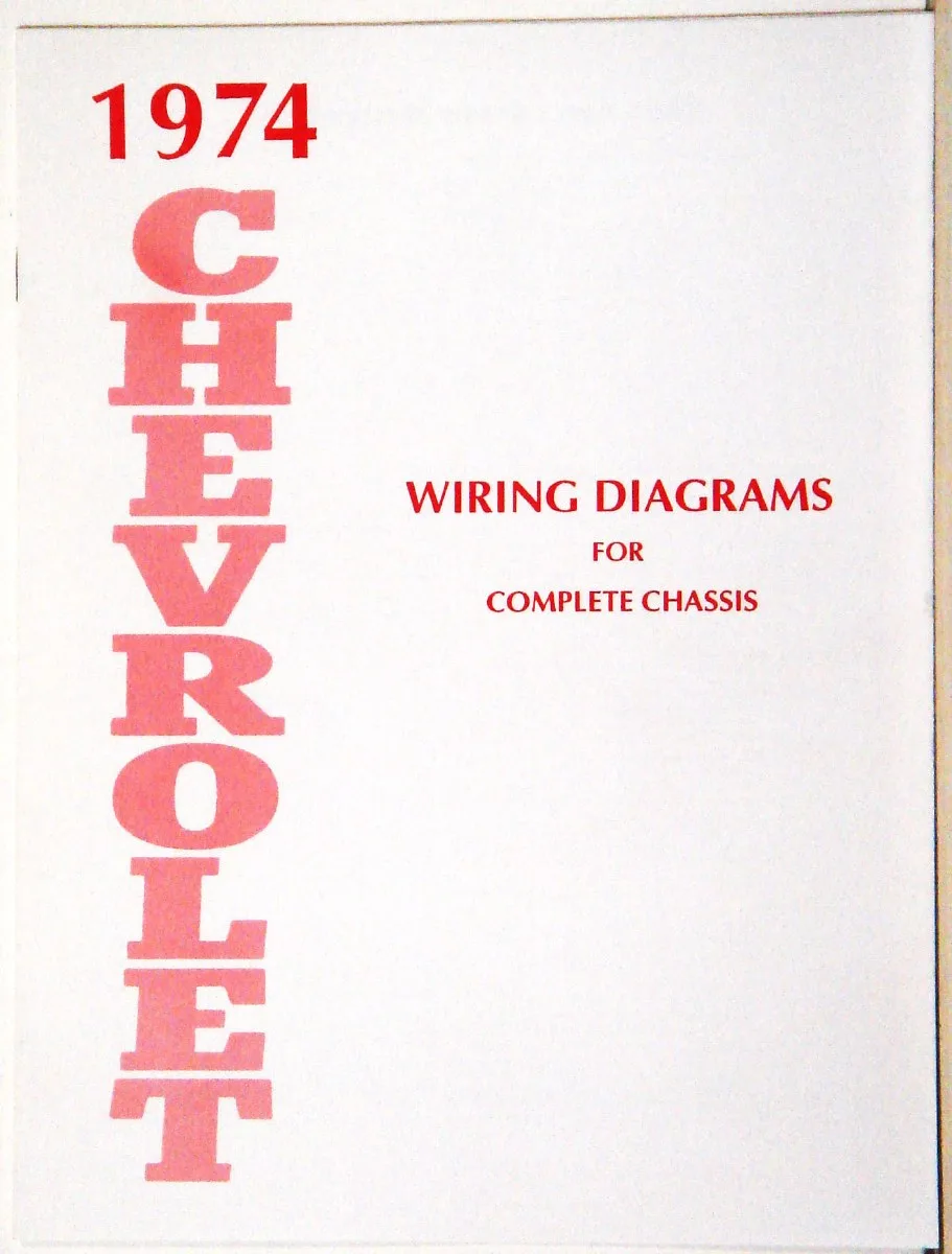 1974 Full Size Chevrolet Factory Wiring Diagram Manual 1967 1968 1969 Camaro Parts Nos