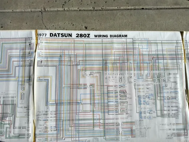 1977 280Z Huge Wiring Diagram Datsun Nissan Schematic Dealer Item Wall Art 22 64 Picclick Uk