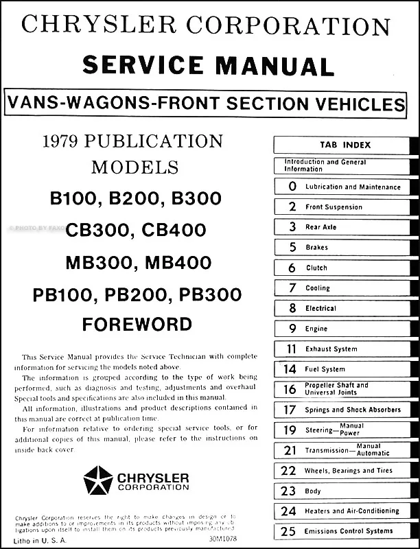 1977 Dodge Sportsman Motorhome Manual
