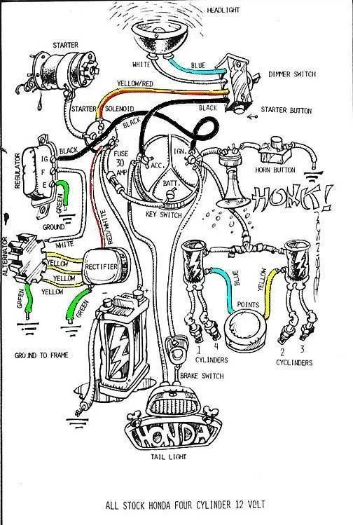 1978 Honda Cb750K Wiring Diagram
