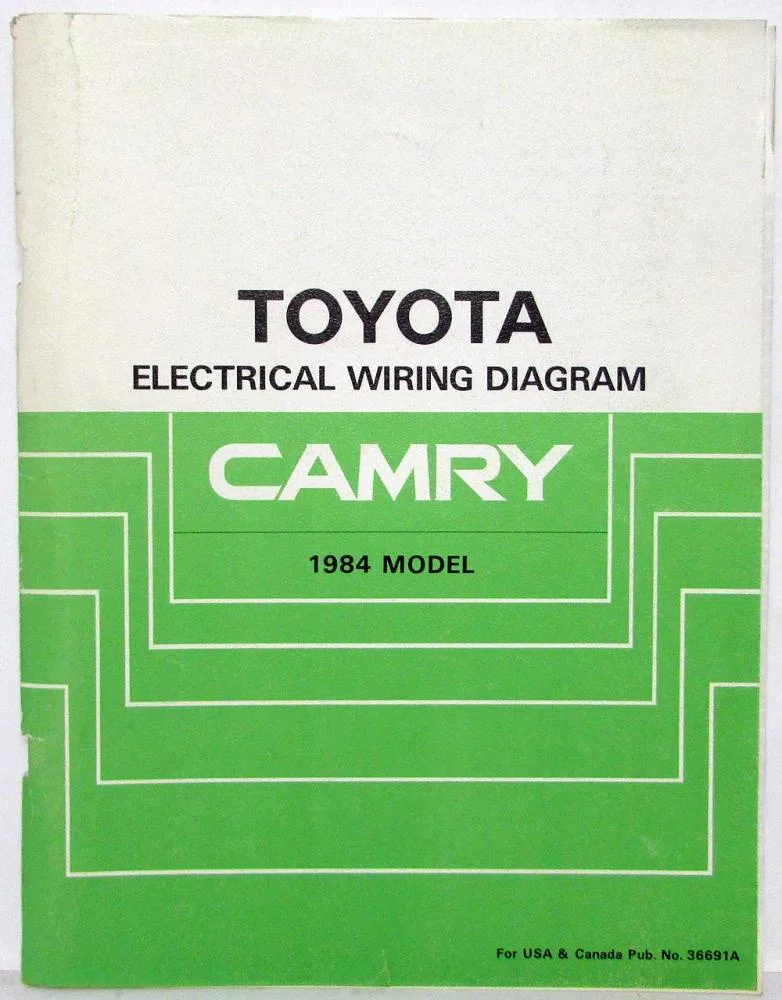 1984 Toyota Camry Electrical Wiring Diagram Manual Us Canada