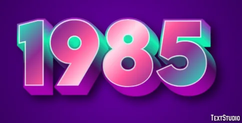 1985 Efecto De Texto Y Diseño De Logotipos Número