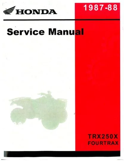 1987 1988 Honda Trx250X Atv Service Manual