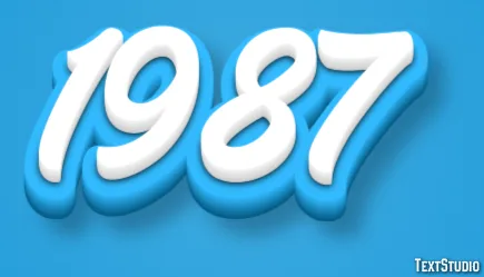 1987 Effet De Texte Et Design De Logos Nombre