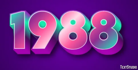 1988 Effet De Texte Et Design De Logos Nombre
