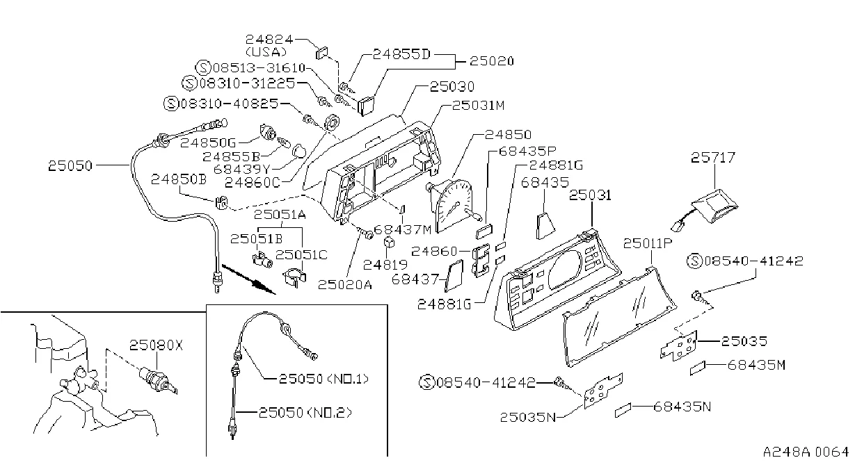 1989 Nissan Lens Warning Lamp Plate Printed Circuit 25023 84A01 Genuine Nissan Part