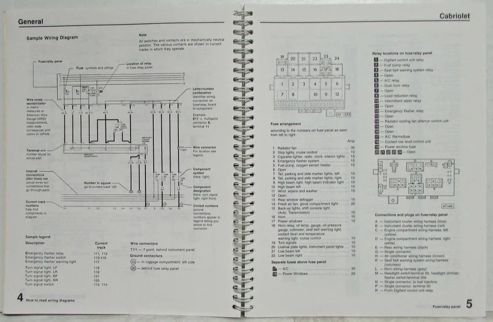 1990 Volkswagen Vw Electrical Wiring Diagrams Cabriolet Fox Vanagon