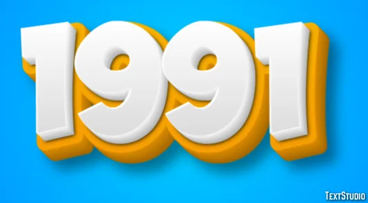 1991 Effet De Texte Et Design De Logos Nombre