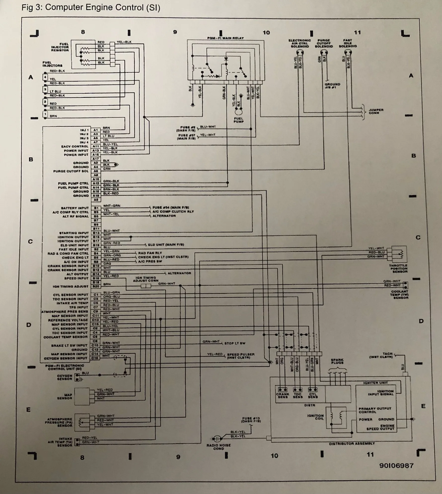 1991 Honda Civic Electrical Wiring Diagram And Schematics Wiring Diagram