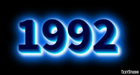 1992 Efecto De Texto Y Diseño De Logotipos Número