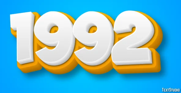 1992 Efeito De Texto E Desenho De Logotipo Número