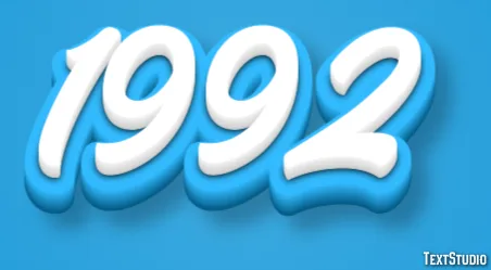 1992 Effet De Texte Et Design De Logos Nombre