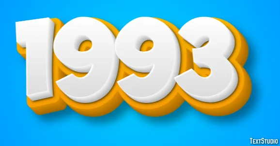 1993 Effet De Texte Et Design De Logos Nombre
