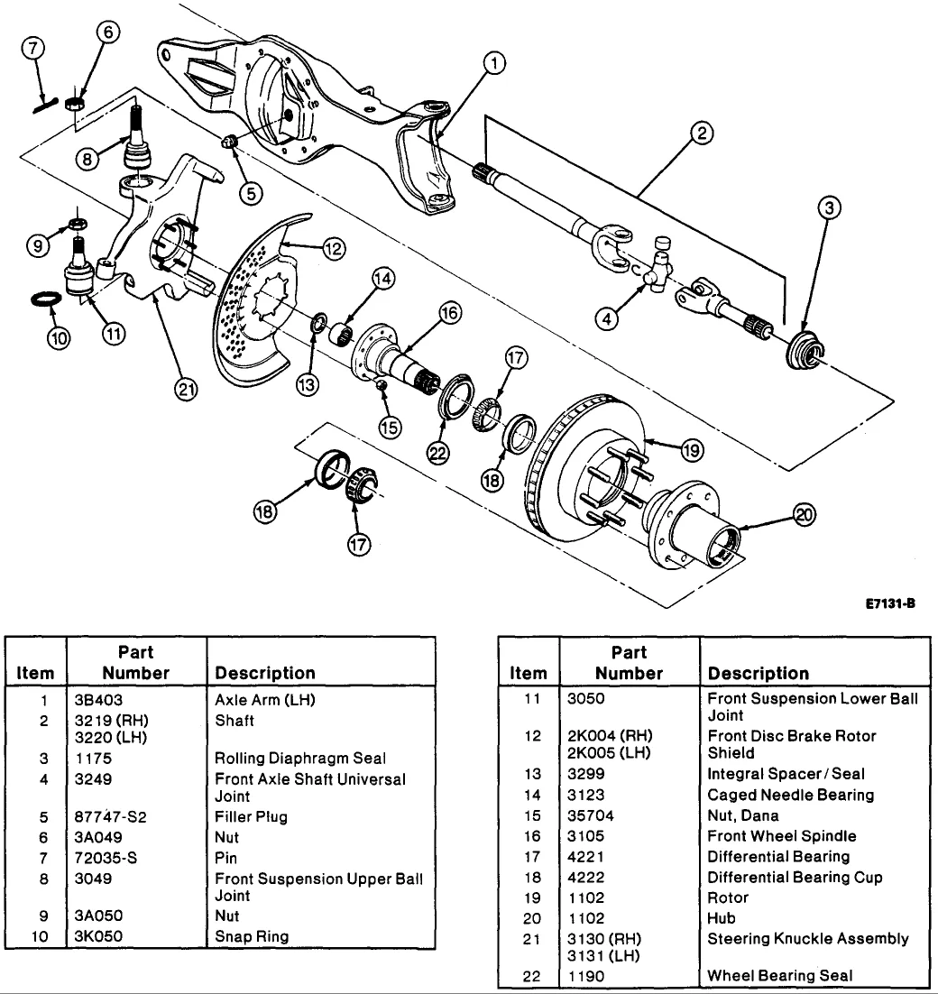 1994 Ford F150 4X4 Front Spindle