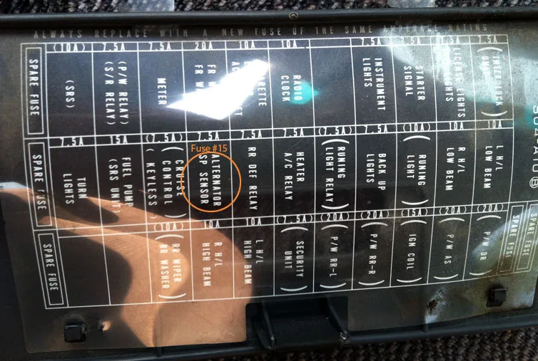 1994 Honda Civic Internal Fuse Panel Diagram