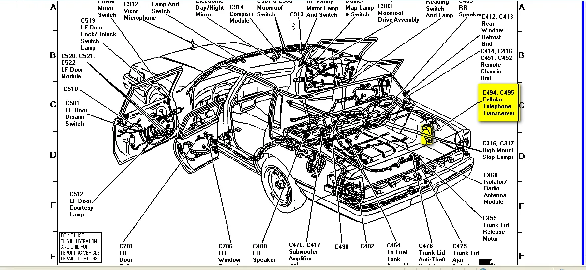 1996 Lincoln Town Car Parts Diagram