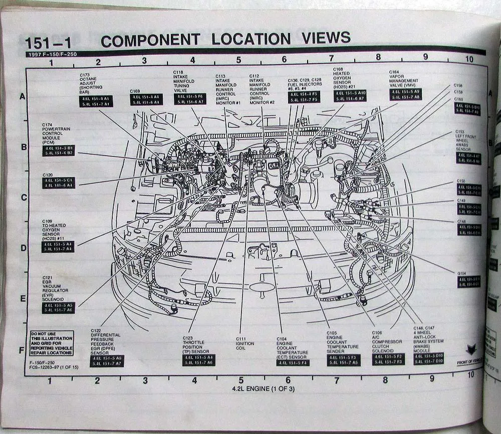 1997 Ford F 150 F 250 Pickup Electrical Wiring Diagrams Manual