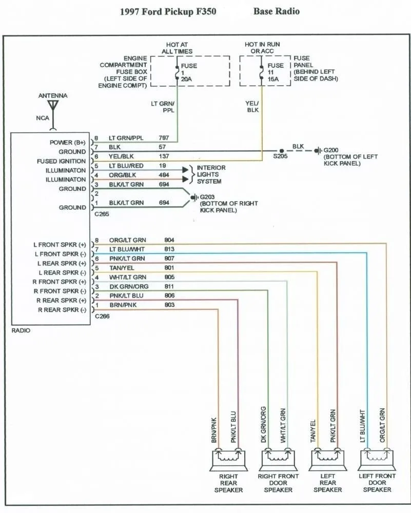 1997 Ford Mustang Radio Wiring Diagram