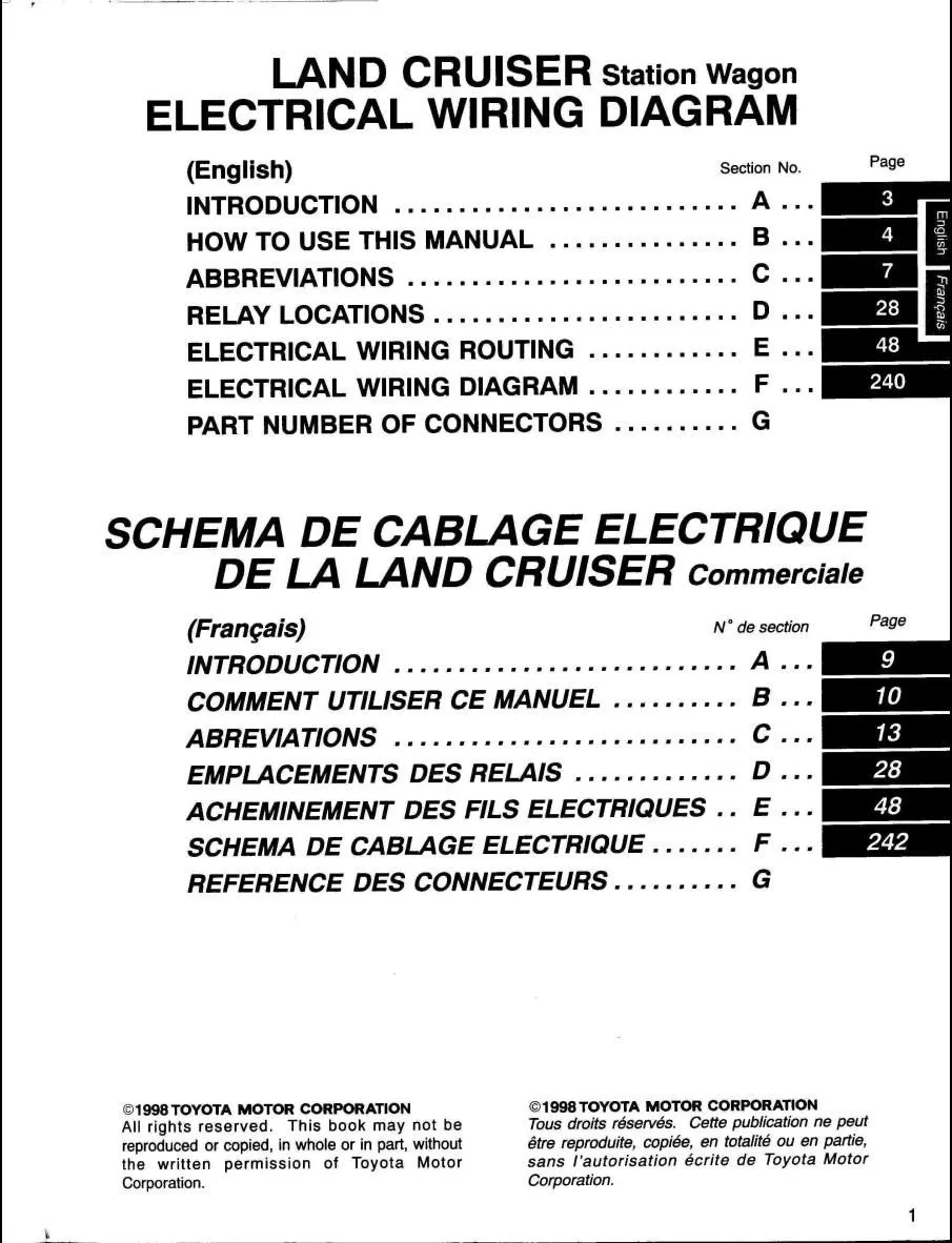 1999 Land Cruiser Uzj100 Fzj100 Fzj105 Hdj100 Hzj105 Series Electrical Wiring Diagram