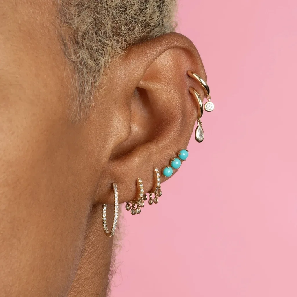 1Pc Ear Bone Buckle Huggie Earrings Female Crystal Grandado