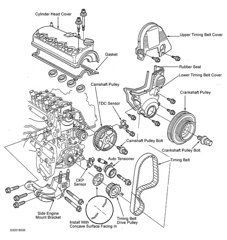 2 4 Liter Honda Engine Diagram Of Left Side